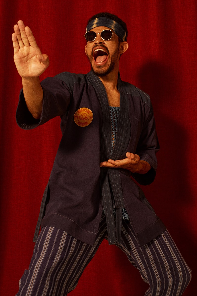 Nicholas daley ss21 menswear stepping razors reggae culture martial arts jazz music British tailoring
