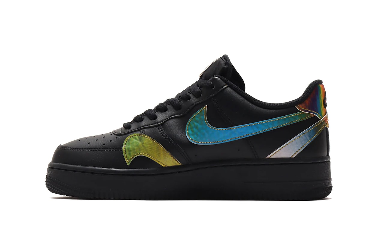 nike sportswear air force 1 low iridescent multi swoosh ck7214 001 101 white black official release date info photos price store list buying guide