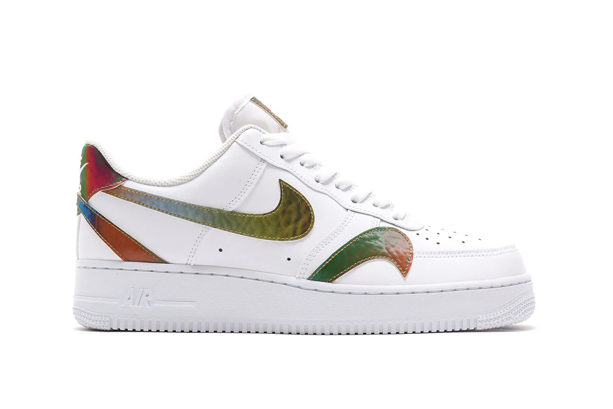 nike sportswear air force 1 low iridescent multi swoosh ck7214 001 101 white black official release date info photos price store list buying guide