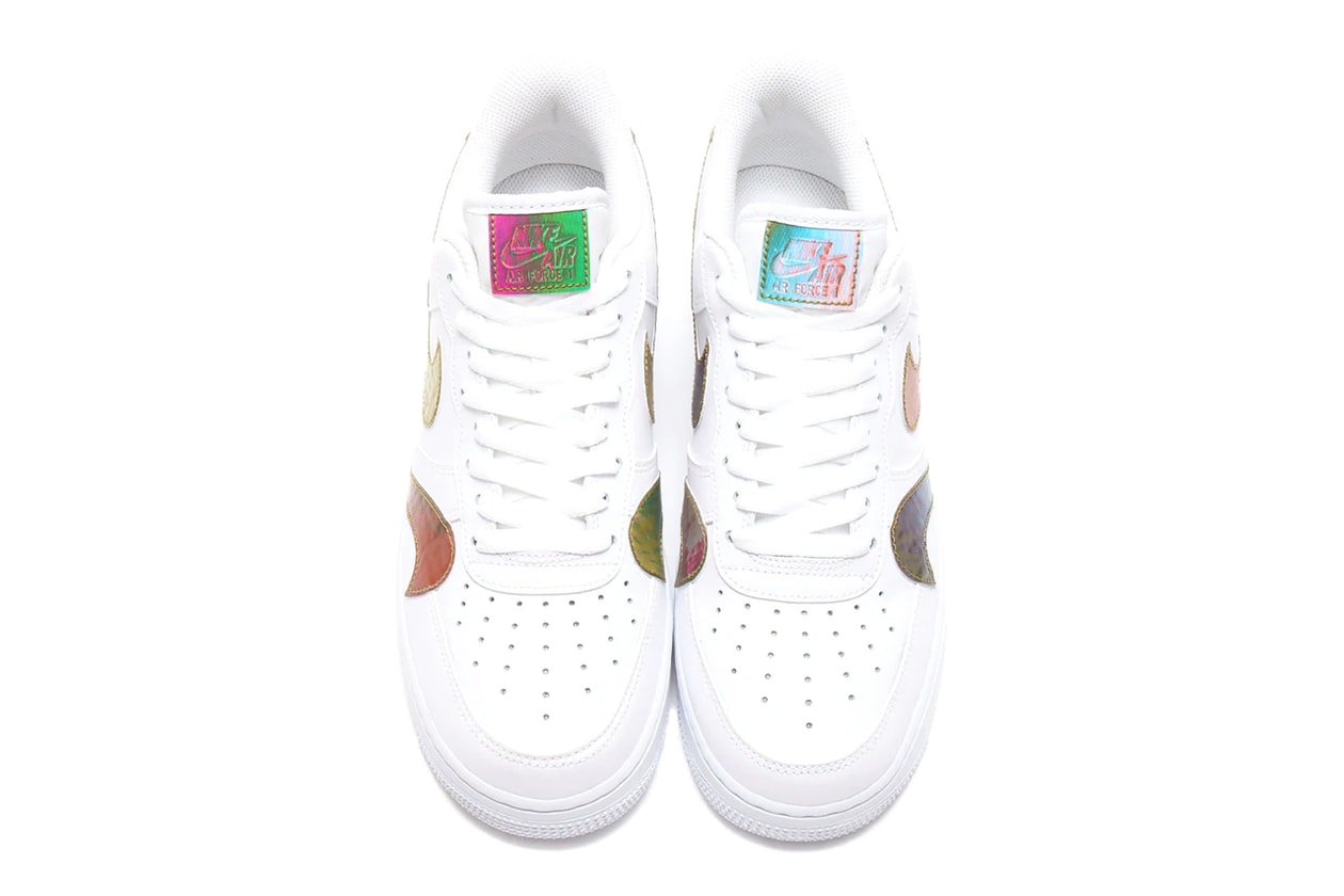 nike sportswear air force 1 low iridescent multi swoosh ck7214 001 101 white black official release date info photos price store list buying guide