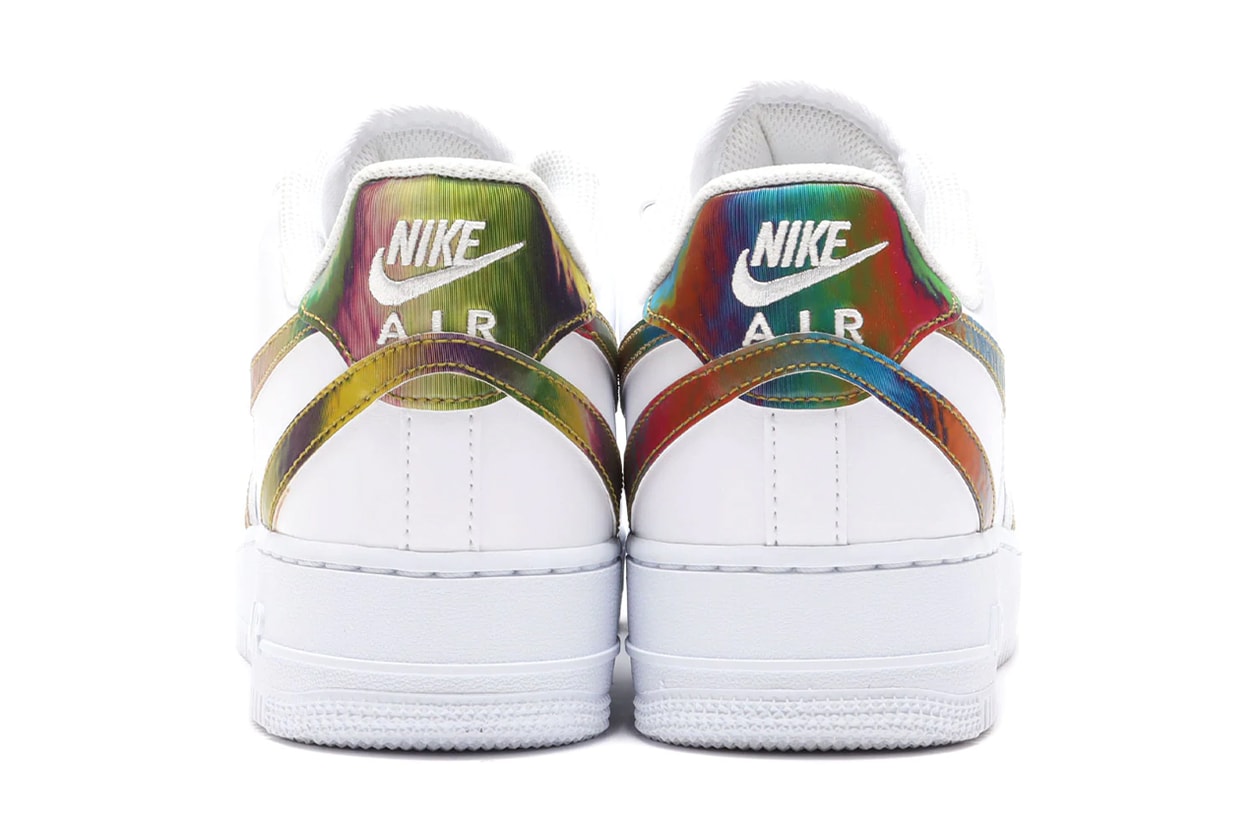 nike sportswear air force 1 low iridescent multi swoosh ck7214 001 101 white black official release date info photos price store list buying guide