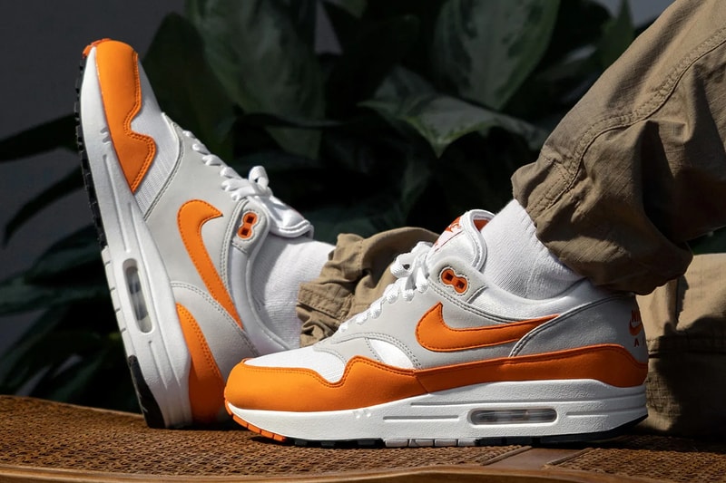 Nike Air Max 1 "Hunter Green" "Anniversary Orange" Release Information Footwear Sneaker Drop Date Closer Look OG AM1 Swoosh Retro Sneakersnstuff Tinker Hatfield