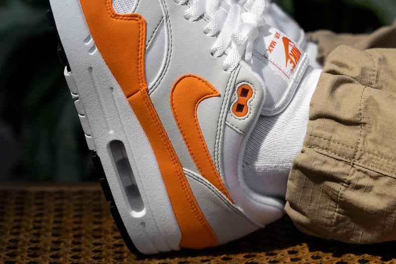 Nike Air Max 1 "Hunter Green" "Anniversary Orange" Release Information Footwear Sneaker Drop Date Closer Look OG AM1 Swoosh Retro Sneakersnstuff Tinker Hatfield