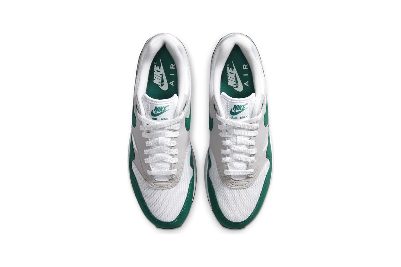 white and green air max 1