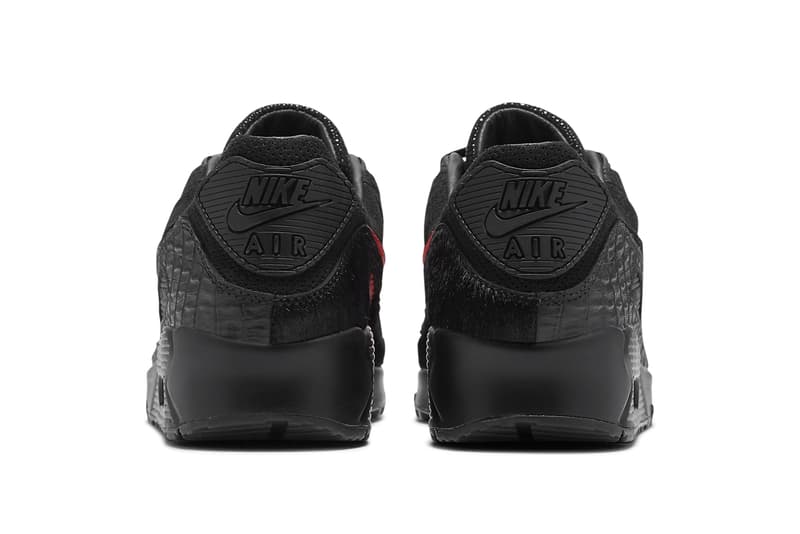 nike sportswear air max 90 infrared blend black crocodile ostrich pony hair stingray official release date info photos price store list buying guide