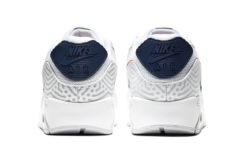 Nike Air Max 90 white University Red Bright Blue midnight navy reflective stripes streetwear trainers runners sneakers shoes kicks ss20 CW7574 100