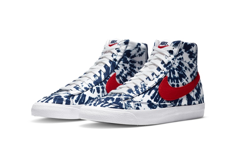 nike sportswear blazer mid 77 vintage tie dye university red blue void white CZ7874 600 official release date info photos price store list buying guide