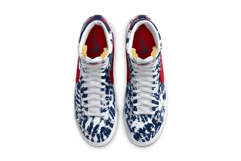 nike sportswear blazer mid 77 vintage tie dye university red blue void white CZ7874 600 official release date info photos price store list buying guide