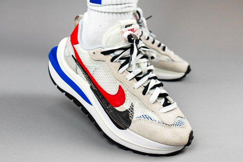 Sacai Nike Pegasus VaporWaffle SP Sail Sport Fuchsia Game Royal menswear streetwear spring summer 2020 collection sneakers shoes runners trainers kicks