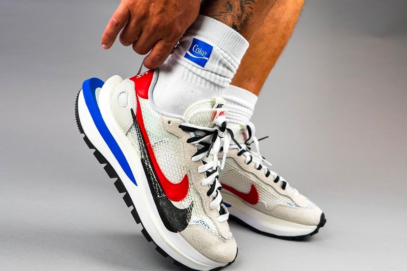 Sacai Nike Pegasus VaporWaffle SP Sail Sport Fuchsia Game Royal menswear streetwear spring summer 2020 collection sneakers shoes runners trainers kicks