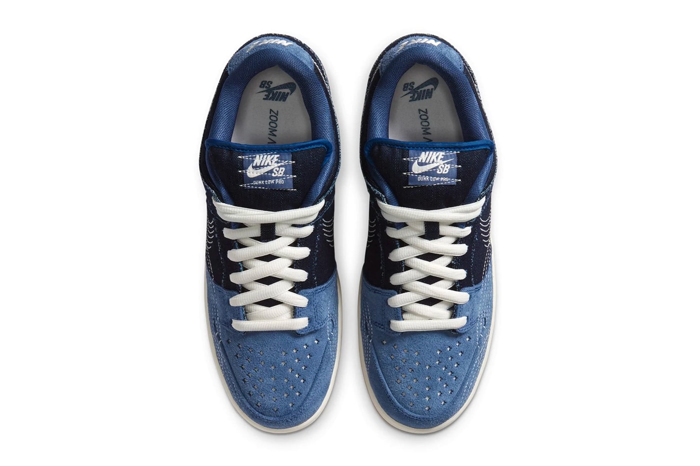 Nike SB Dunk Low Pro Prm Sashiko Full Look cv0316-40 Release Info Date Buy Price Cool Mystic Navy Gum Light Brown stitching denim blue 