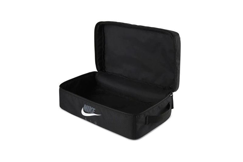 Nike Sportswear Black Shoebox Bag NIKE AIR Swoosh Logo Sneaker Box Carry Option Closer Look Release Information Zip Polyester Oregon USA