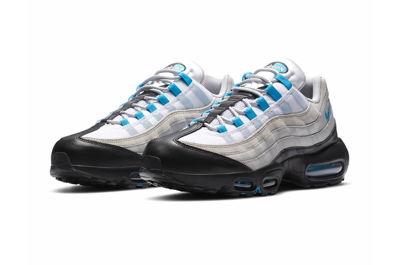 Nike Air Max 95 "Laser Blue" Gray Fog White Black CZ8684 001 menswear streetwear spring summer 2020 collection ss20 footwear shoes sneakers kicks trainers runners