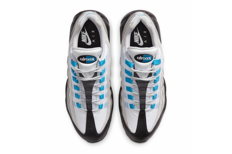 Nike Air Max 95 "Laser Blue" Gray Fog White Black CZ8684 001 menswear streetwear spring summer 2020 collection ss20 footwear shoes sneakers kicks trainers runners