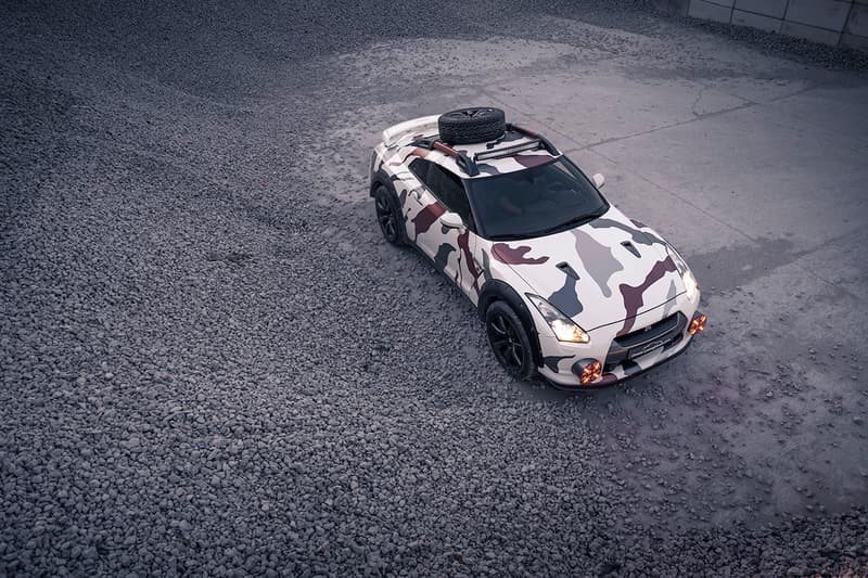Nissan GT-R Offroad "Godzilla 2.0" Classic Youngtimers Consultancy 4x4 R35 Skyline 4WD 600 HP Camouflage Wrap Ground Clearance Rally Mode