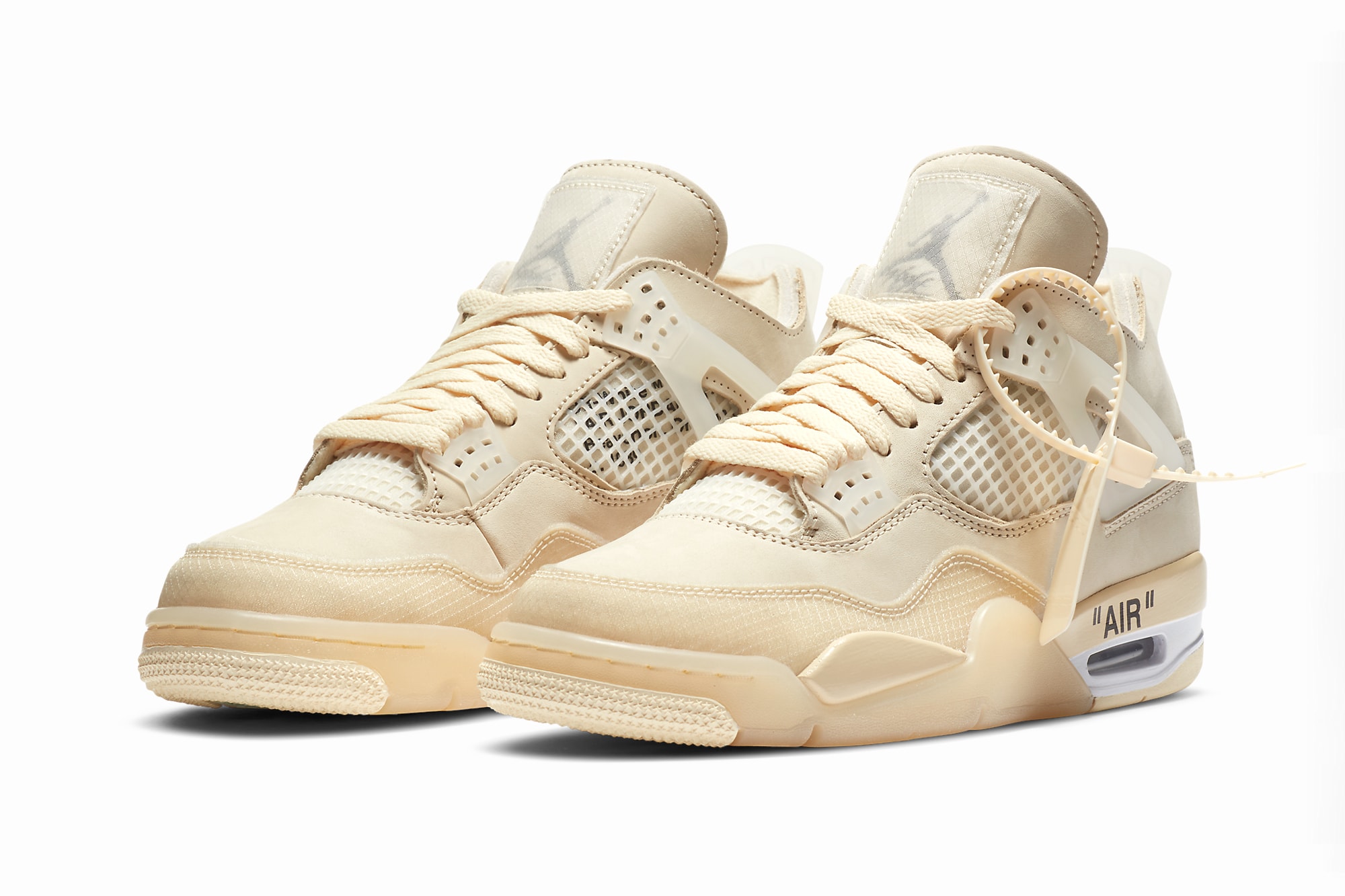 Off White Air Jordan 4 Sail Official Images Release Date Jumpman Virgil Abloh Collab Collaboration Nike HYPEBEAST Kicks Preview Upcoming Sneakers Best Releases 2020 Limited