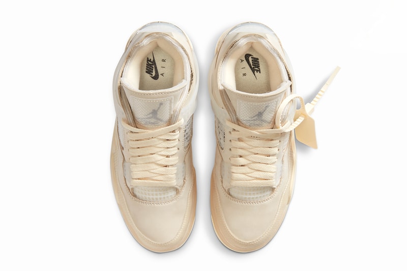 Off White Air Jordan 4 Sail Official Images Release Date Jumpman Virgil Abloh Collab Collaboration Nike HYPEBEAST Kicks Preview Upcoming Sneakers Best Releases 2020 Limited
