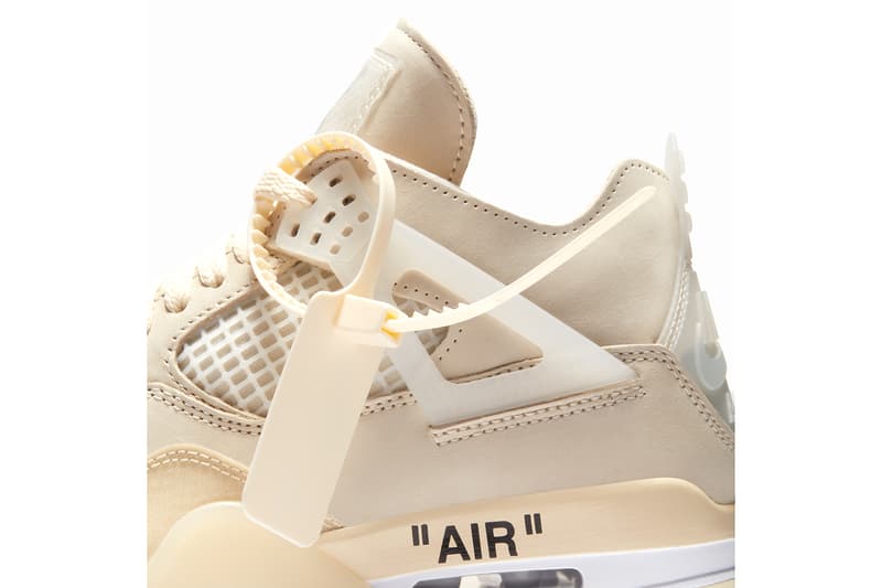 Off White Air Jordan 4 Sail Official Images Release Date Jumpman Virgil Abloh Collab Collaboration Nike HYPEBEAST Kicks Preview Upcoming Sneakers Best Releases 2020 Limited