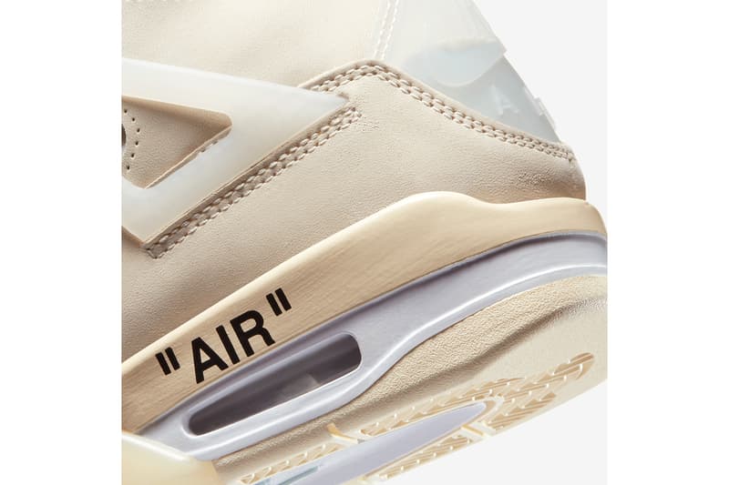 Off White Air Jordan 4 Sail Official Images Release Date Jumpman Virgil Abloh Collab Collaboration Nike HYPEBEAST Kicks Preview Upcoming Sneakers Best Releases 2020 Limited