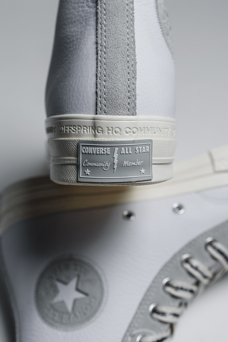 Offspring x Converse "Community Chuck 70s" PArt II Pack High Top Low Sneaker Release Information United Kingdom UK Store Limited Edition Collaboration Grey Muted Leather Nubuck All Star Lightning Bolt