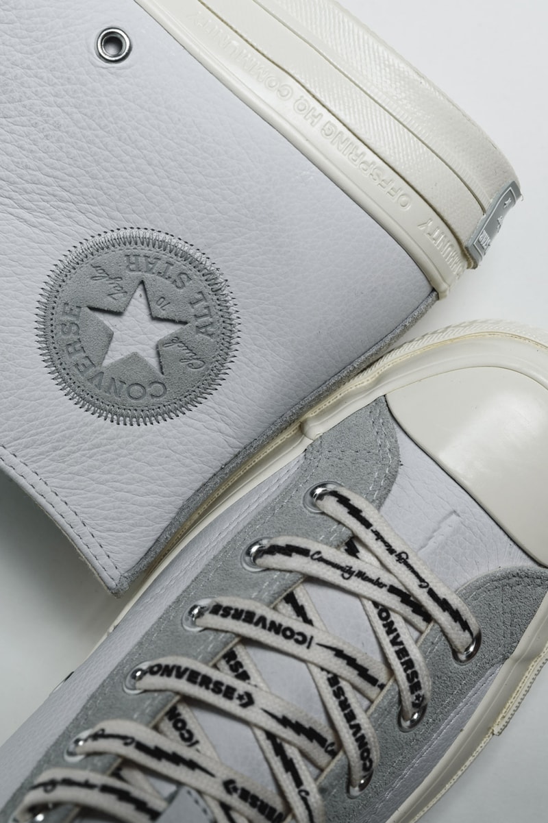 Offspring x Converse "Community Chuck 70s" PArt II Pack High Top Low Sneaker Release Information United Kingdom UK Store Limited Edition Collaboration Grey Muted Leather Nubuck All Star Lightning Bolt