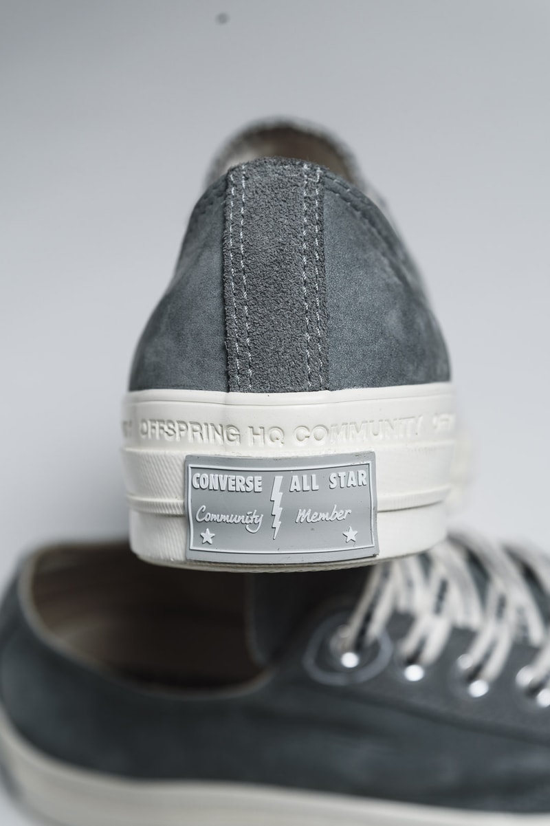 Offspring x Converse "Community Chuck 70s" PArt II Pack High Top Low Sneaker Release Information United Kingdom UK Store Limited Edition Collaboration Grey Muted Leather Nubuck All Star Lightning Bolt