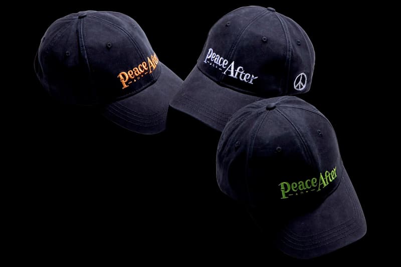PEACE AND AFTER Embroidered Logo Caps Release Info White Green Orange