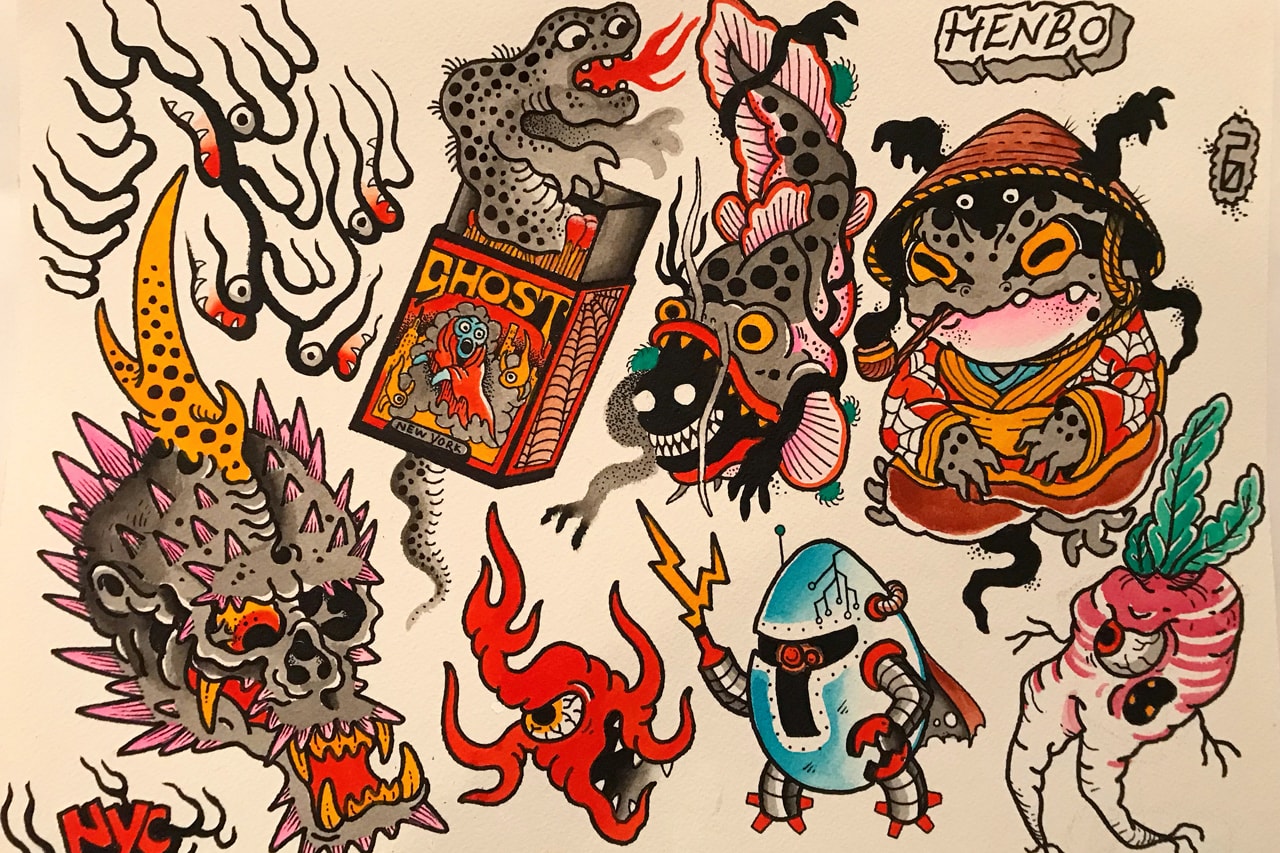 pen and paper henbo henning exclusive interview tattoo invisible nyc good luck artworks flash sheets