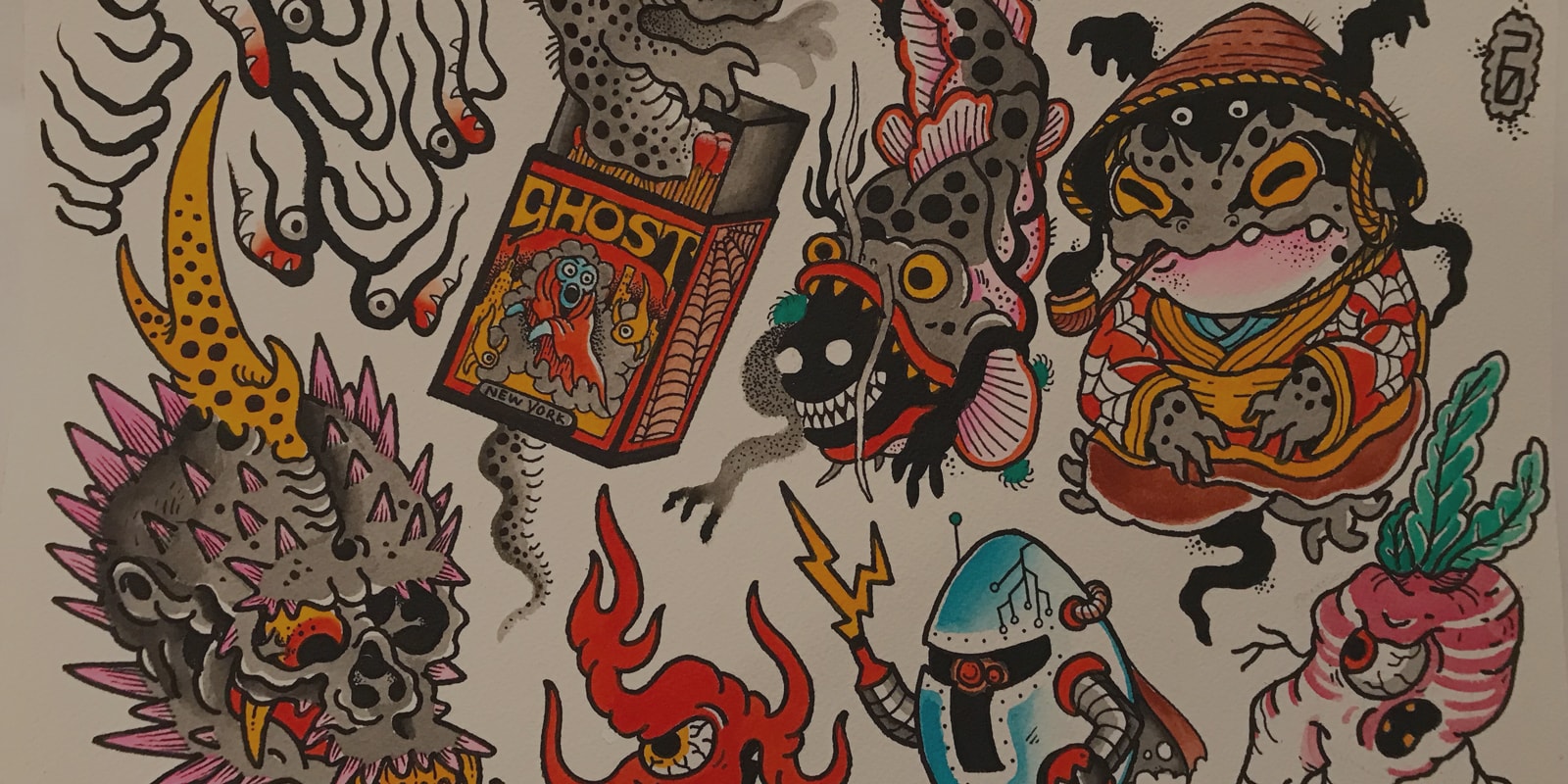 pen and paper henbo henning exclusive interview tattoo invisible nyc good luck artworks flash sheets