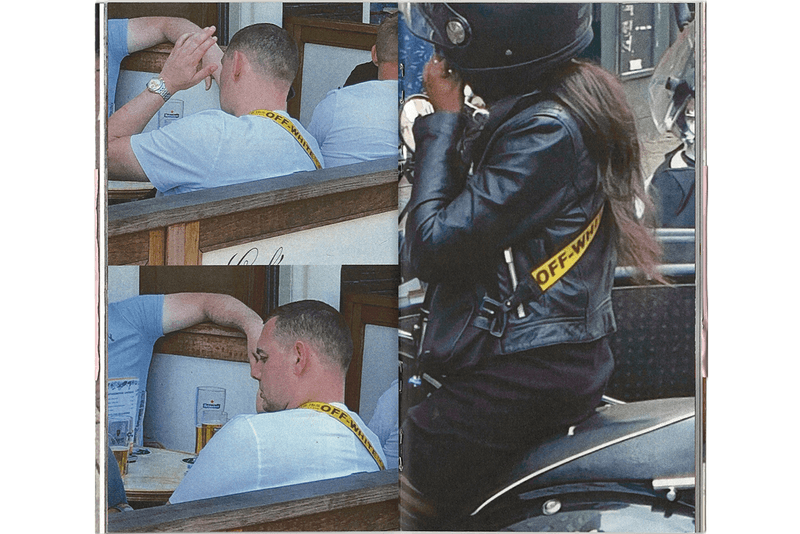 'People Wearing Off-White™' Zine by Warehouse Review book inside photographs essays criticism fashion industry