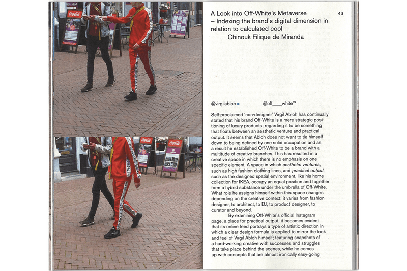 'People Wearing Off-White™' Zine by Warehouse Review book inside photographs essays criticism fashion industry