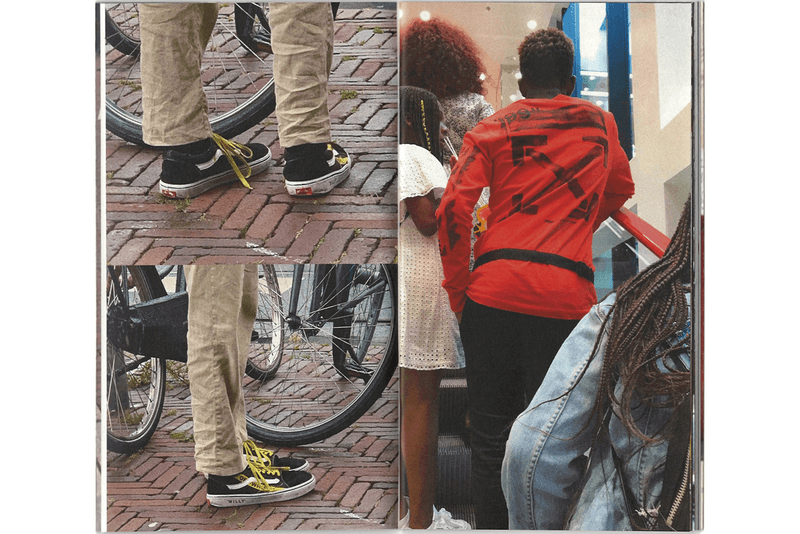 'People Wearing Off-White™' Zine by Warehouse Review book inside photographs essays criticism fashion industry