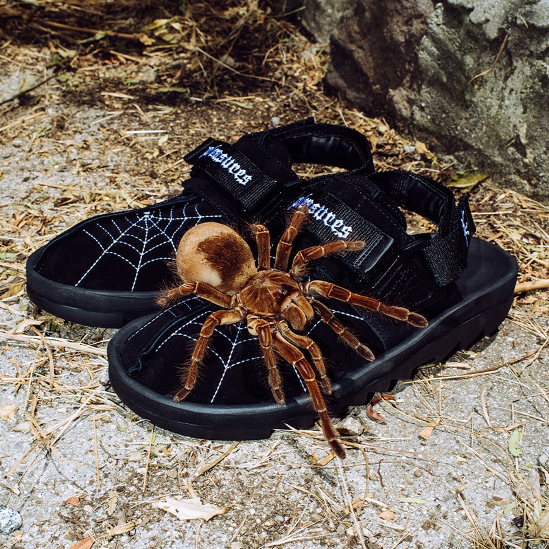 pleasures reebok alex james beatnik sandal release information black suede spider web details buy cop purchase Goodhood