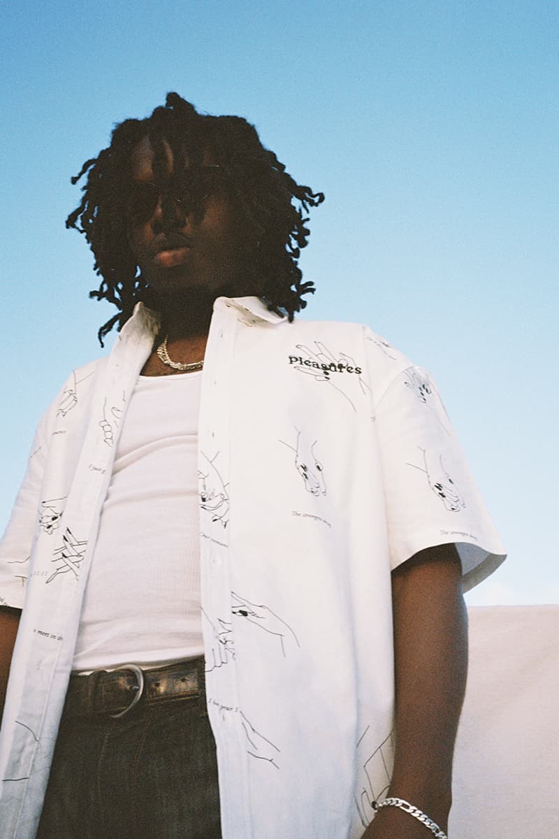 PLEASURES Summer 2020 Collection Lookbook Info Shirt Jacket Polo Hoodie Shorts Reebok Beatnik