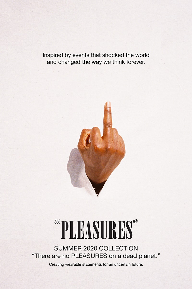 PLEASURES Summer 2020 Collection Lookbook Info Shirt Jacket Polo Hoodie Shorts Reebok Beatnik