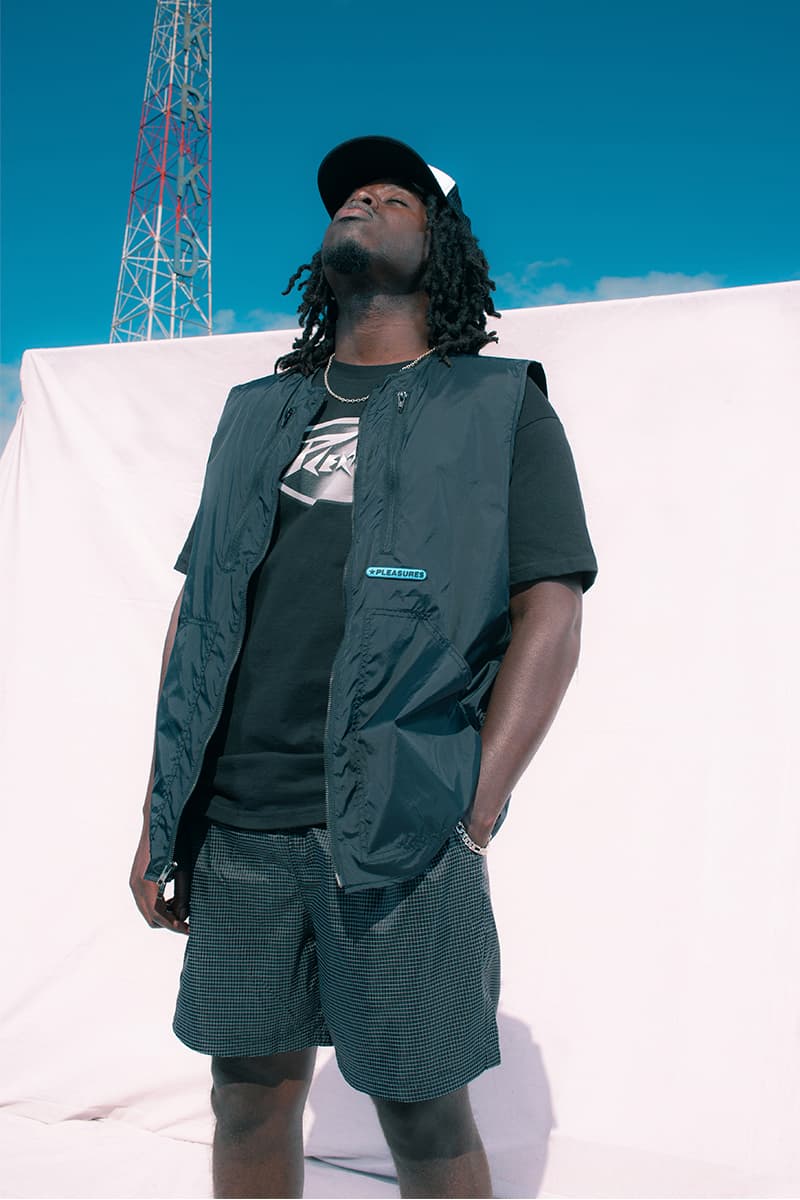 PLEASURES Summer 2020 Collection Lookbook Info Shirt Jacket Polo Hoodie Shorts Reebok Beatnik