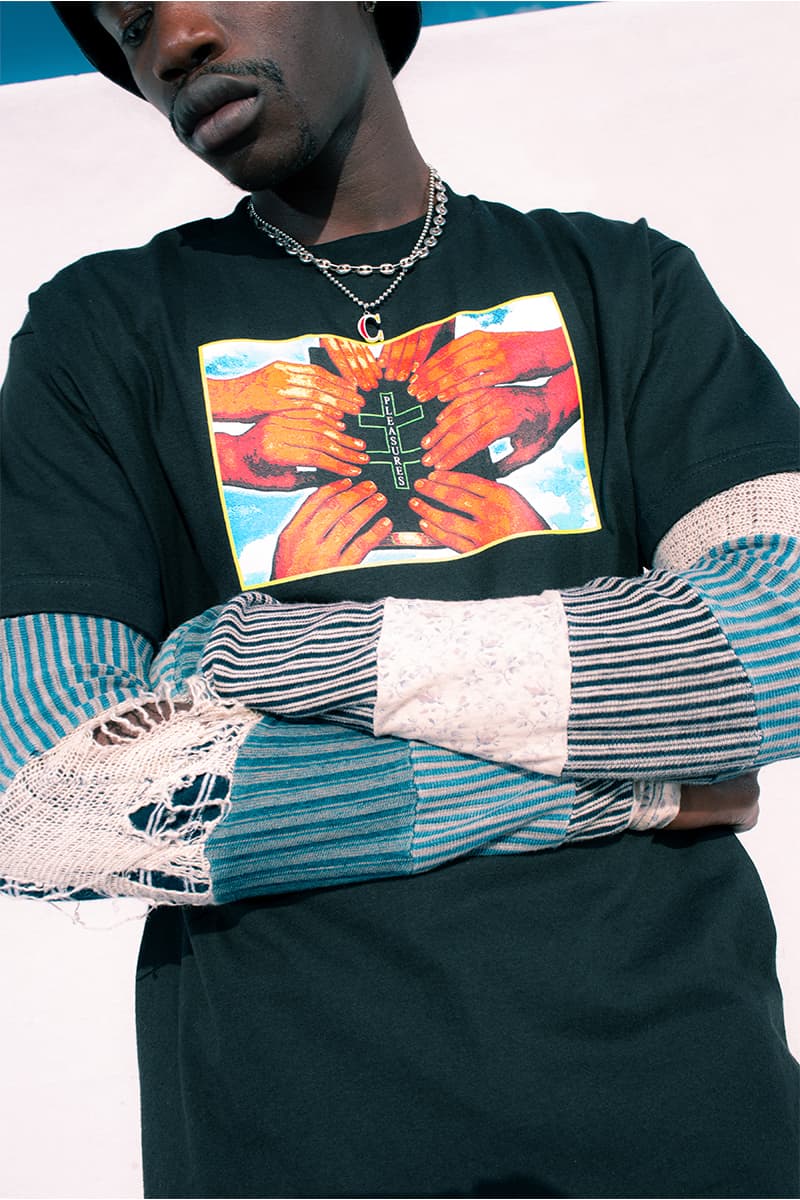 PLEASURES Summer 2020 Collection Lookbook Info Shirt Jacket Polo Hoodie Shorts Reebok Beatnik
