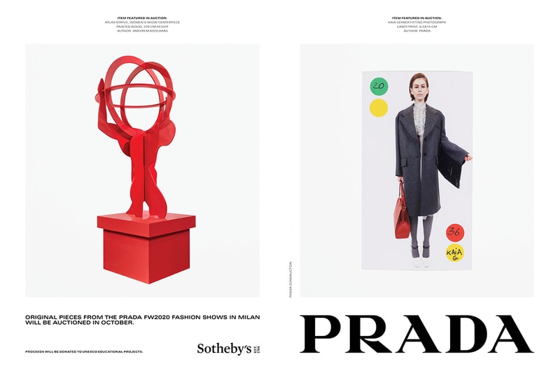 Prada fw20 Sothebys auction fall winter 2020 Italian menswear womenswear fashion runway unesco