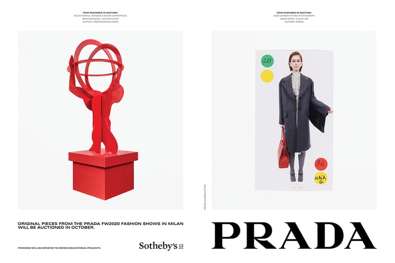 Prada fw20 Sothebys auction fall winter 2020 Italian menswear womenswear fashion runway unesco