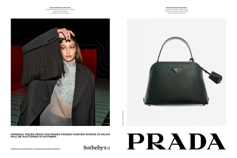 Prada fw20 Sothebys auction fall winter 2020 Italian menswear womenswear fashion runway unesco