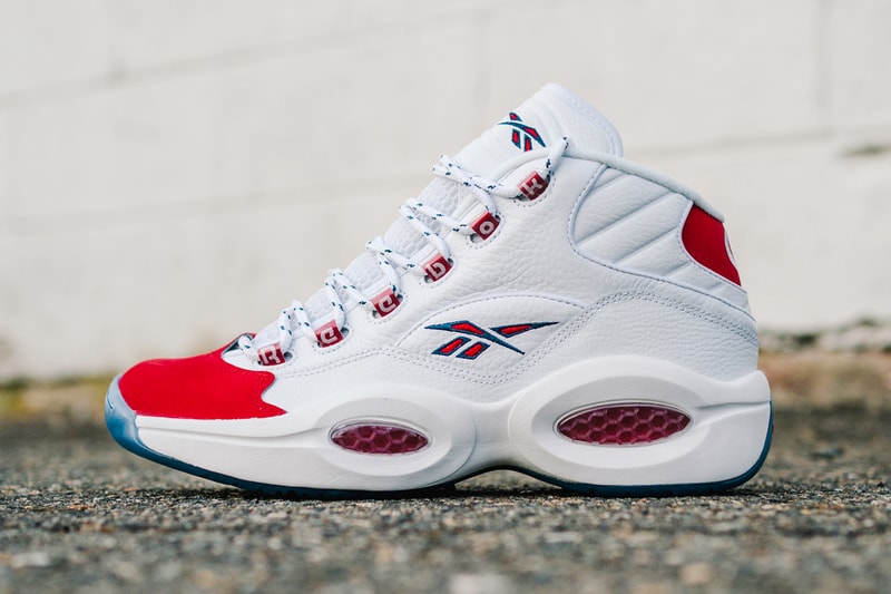 reebok question mid allen iverson white red toe suede 25th anniversary official release date info photos price store list buying guide