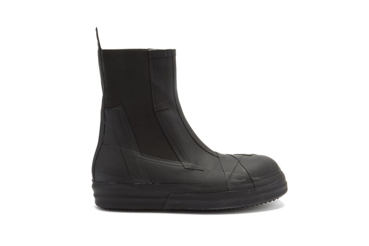 Rick Owens bozo Chelsea rubber boot matches fashion black