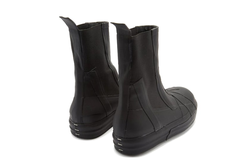 Rick Owens bozo Chelsea rubber boot matches fashion black