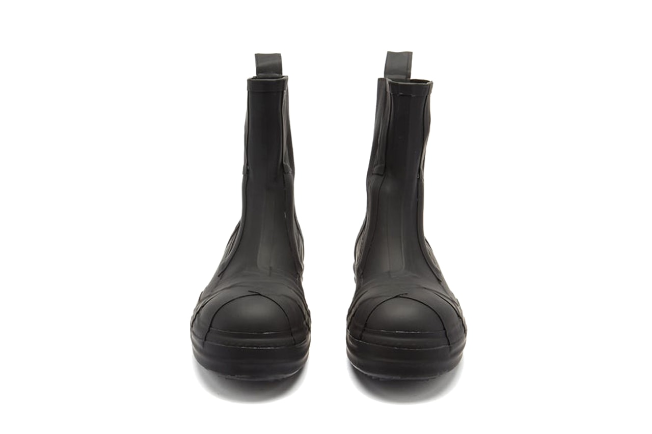 Rick Owens bozo Chelsea rubber boot matches fashion black