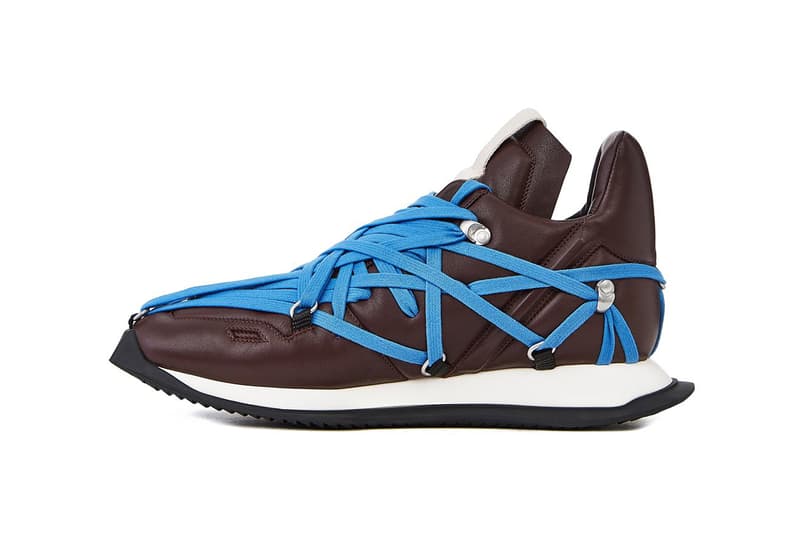 Rick Owens Maximal Runner "Burgundy" Blue Laces Fall Winter 2020 FW20 Sneaker Release Information Closer Look Lamb Leather Mega-Lace
