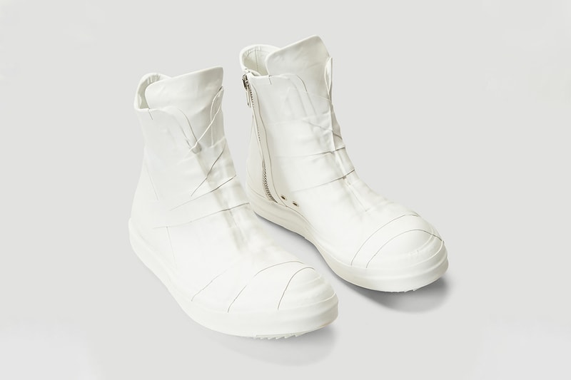 Rick Owens Rubberized Sneakers White menswear streetwear spring summer 2020 collection ss20 footwear shoes kicks trainers boots designer