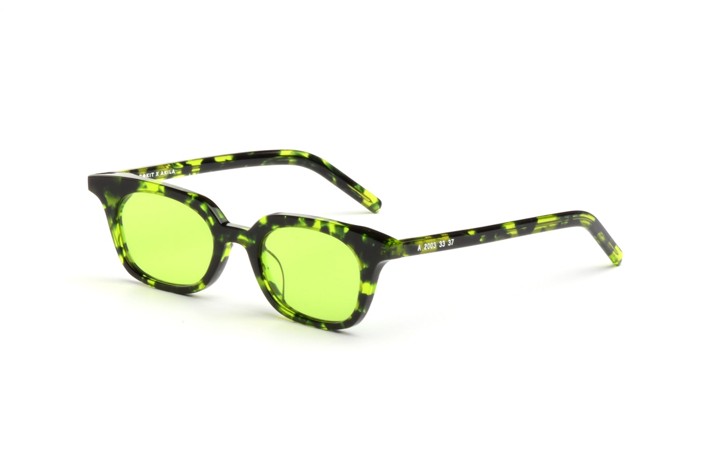 ROKIT AKILA Lo-Fi A 2003 Sunglasses Release Green Tortoise Acetate Apple Green Lenses Blue Amber Release Info Date Buy Price