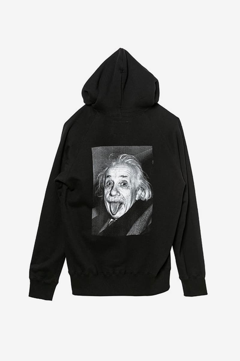 sacai Albert Einstein sticking tongue out photo iconic Monochromatic T Shirt Hoodies menswear streetwear spring summer 2020 collection capsule i believe in intuition and inspiration
