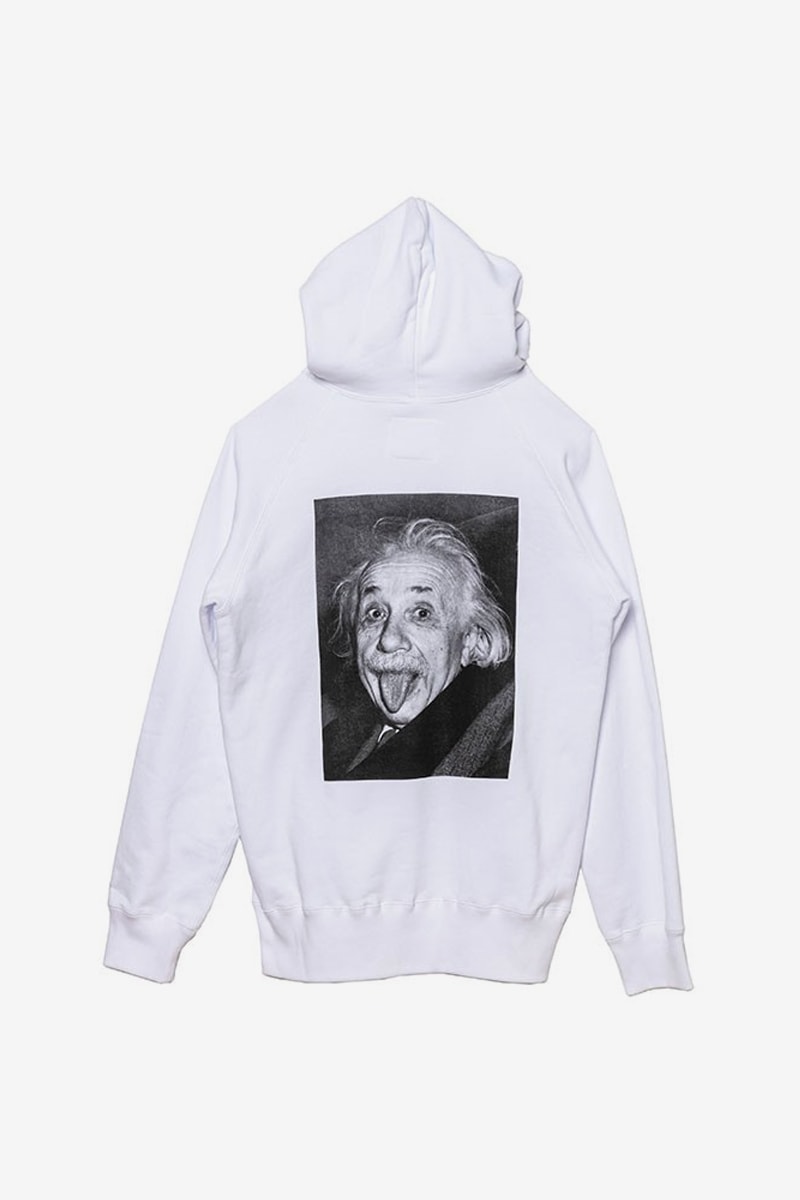 sacai Albert Einstein sticking tongue out photo iconic Monochromatic T Shirt Hoodies menswear streetwear spring summer 2020 collection capsule i believe in intuition and inspiration