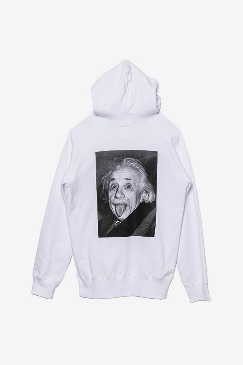 sacai Albert Einstein sticking tongue out photo iconic Monochromatic T Shirt Hoodies menswear streetwear spring summer 2020 collection capsule i believe in intuition and inspiration